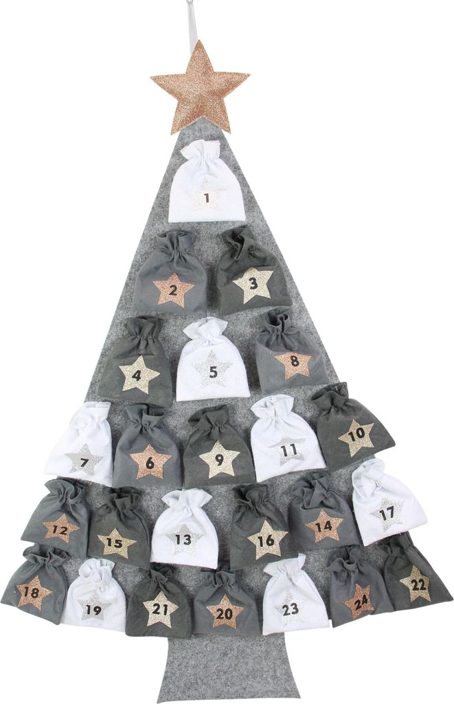 Adventskalender "Tannenbaum",  Maße: 70 x 115 cm, Säckchen Produktbild 