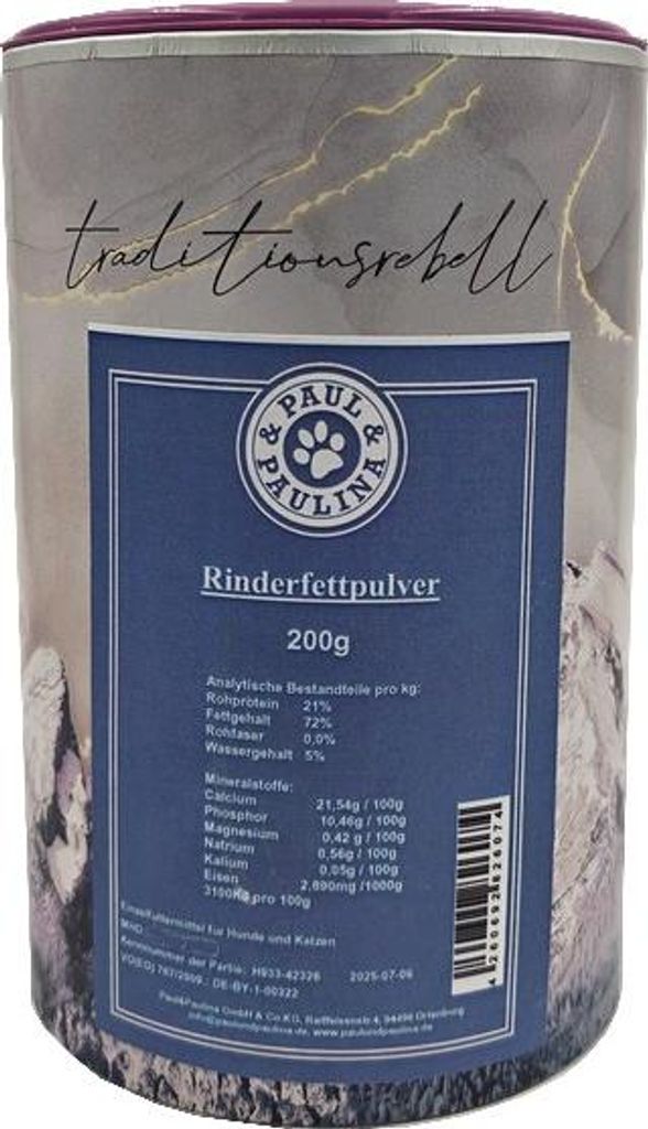 Paul & Paulina Rinderfettpulver getrocknet 200g Produktbild 