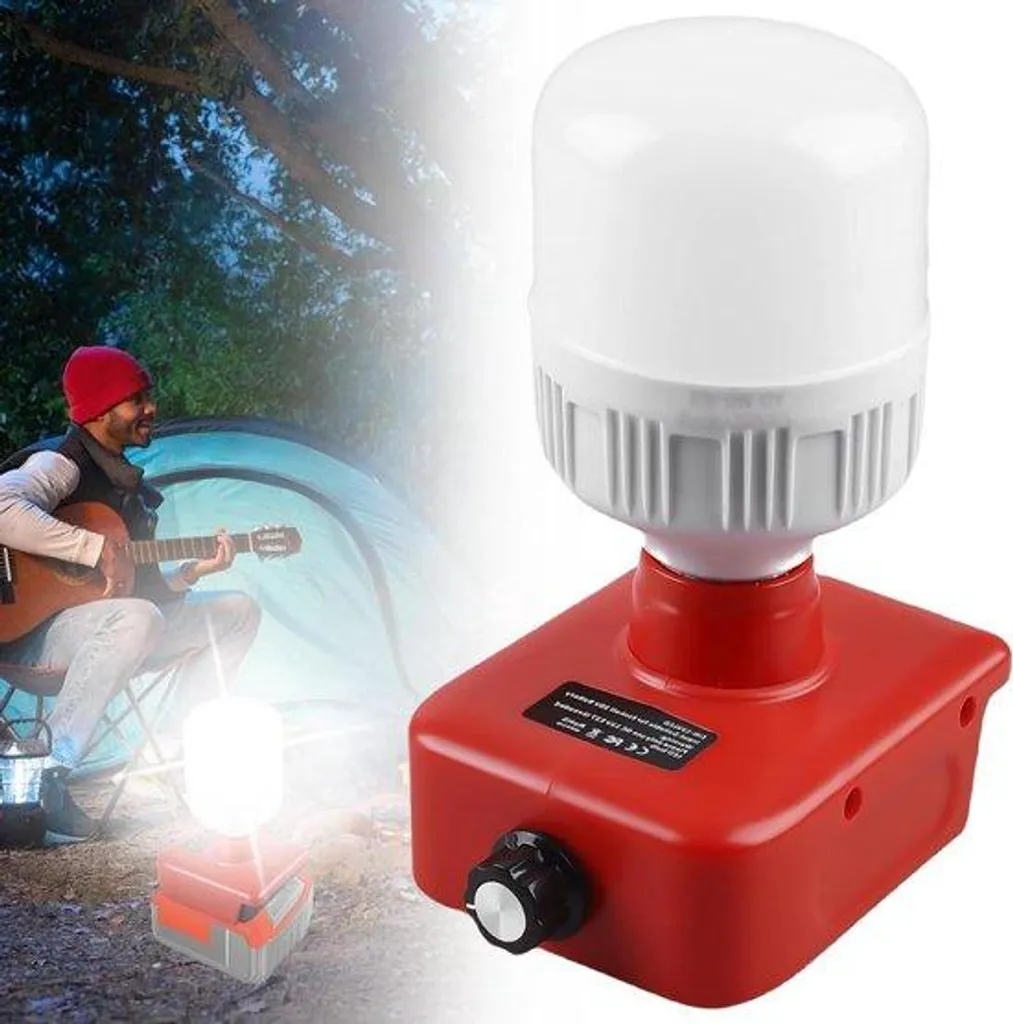 Lampe LED 18V 1300 lm culot E27 éclairage de chantier sans fil 12W