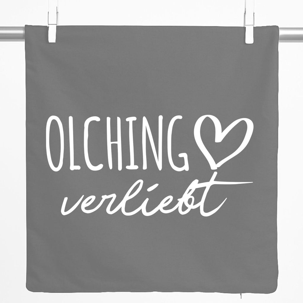 Huuraa Kissenbezug Olching verliebt 40x40cm Steel Grey Baumwolle Dekokissenbezug Geschenkidee