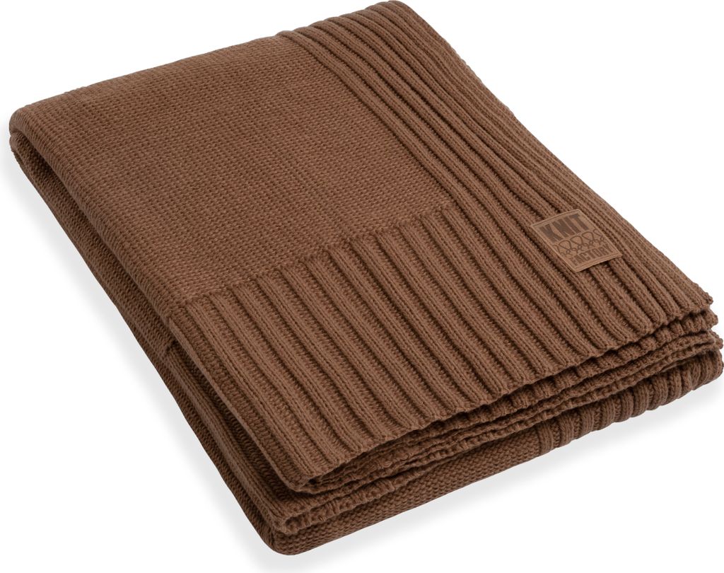 Knit Factory Uni Plaid XL - Tobacco - 195x225 cm