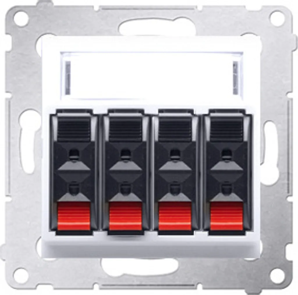 Prise pour haut-parleur Simon 54 premium 4-fold blanc pour système audio