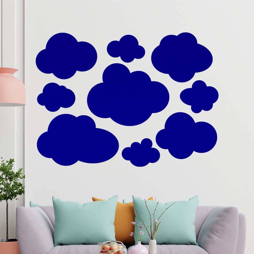 KIWISTAR Wolken frei plazierbar Wandtattoo in 6 Größen - Wandaufkleber Wall Sticker - Dekoration, Küche, Wohnzimmer, Schlafzimmer, Badezimmer