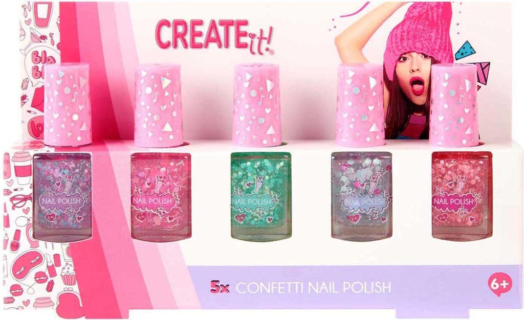 Canenco Create It! Nagellak, Confetti-kleuren, 5-delige set Productafbeelding 
