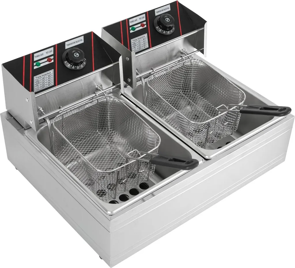 Friteuse pro 12L double réservoir pour restauration et frites maison