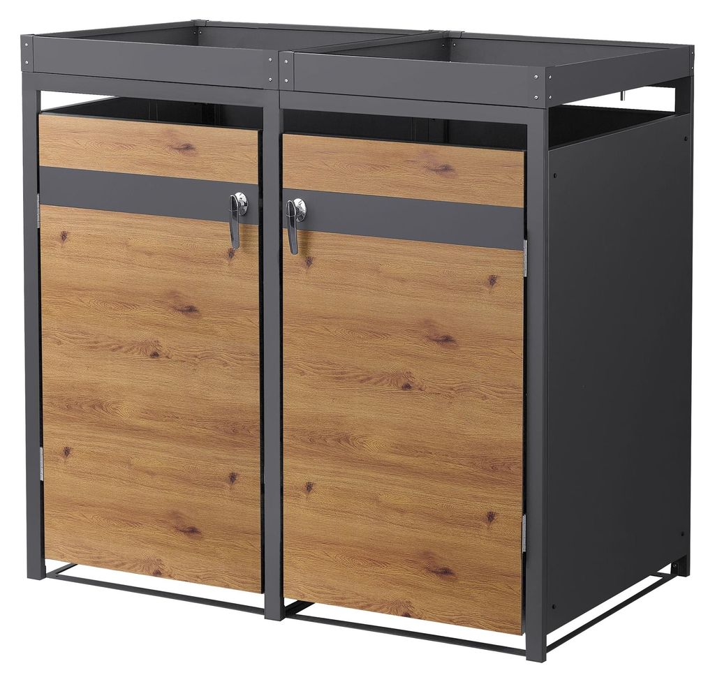 ML-Design Mülltonnenbox mit Pflanzdach für 2 Tonnen 240L Produktbild 