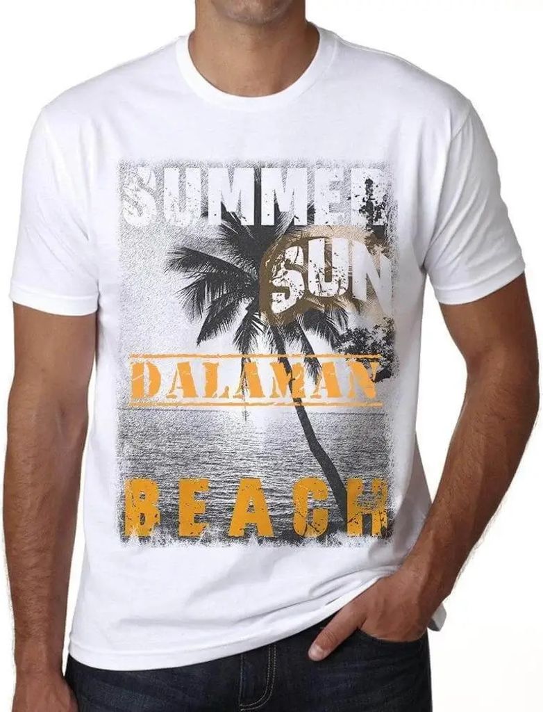 Herren Grafik T-Shirt Sonne Strand Meer Palmen Sommer in Dalaman – Sun, Beach, Sea, Palm, Summer In Dalaman – Öko-Verantwortlich Vintage Jahrgang