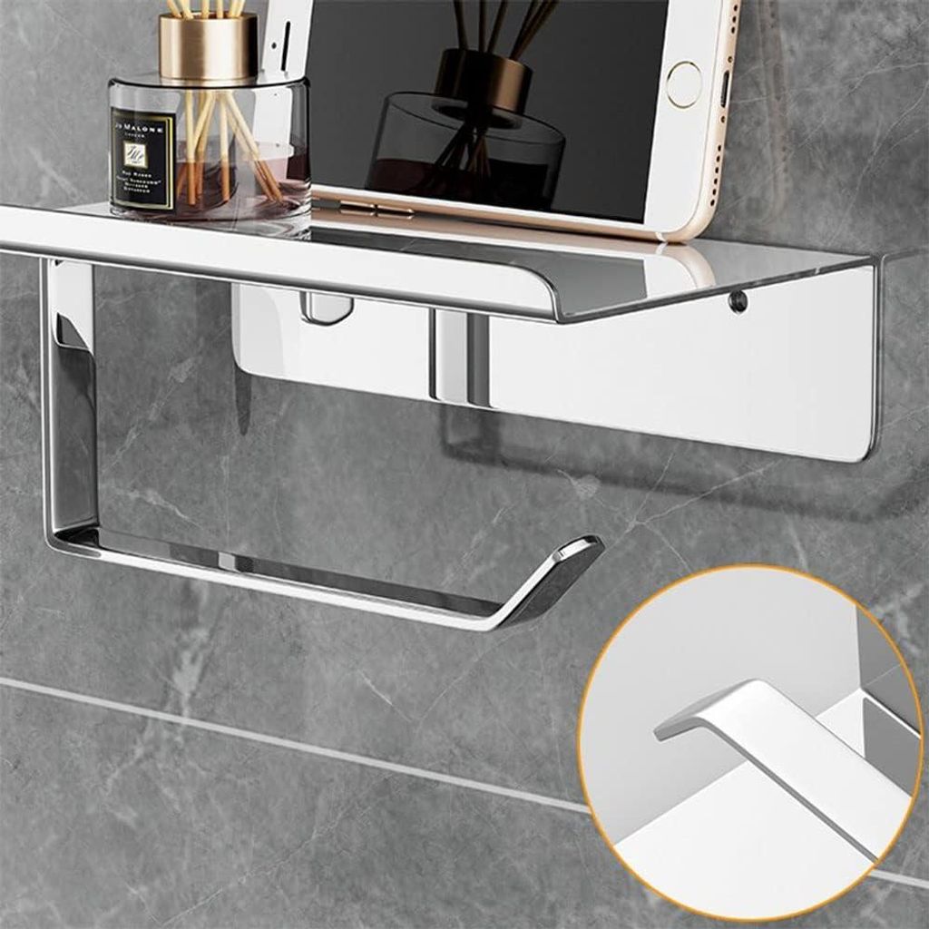 Toilettenpapierhalter mit Ablage - Edelstahl - Toilettenpapierhalter für das Badezimmer