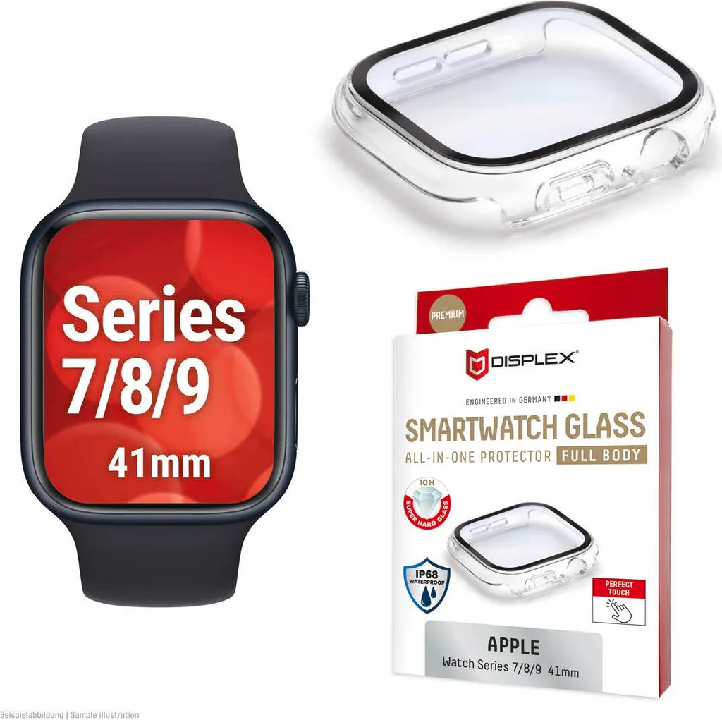 Displex 02128 Vetro Temperato Apple Watch 9/8/7 41mm - Protezione Totale