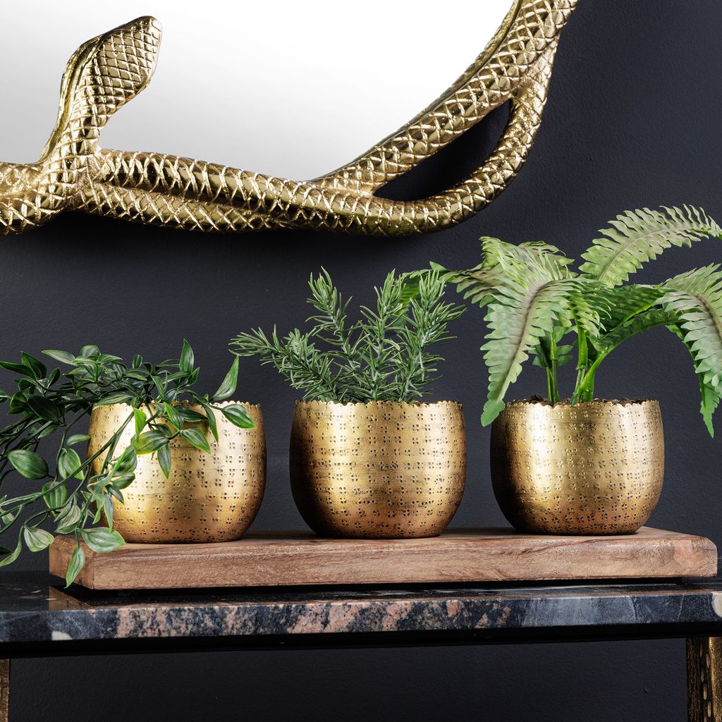 riess-ambiente 3er Set Schalen ORIENT 45cm gold mit Tablett Produktbild 