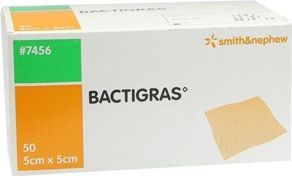 Compresse de paraffine antiseptique Bactigras 5x5 cm 50 Image du produit 