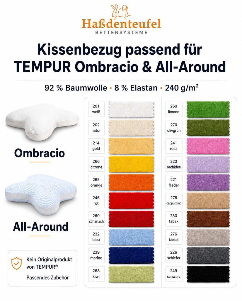 Kissenbezug passend für TEMPUR Ombracio & All-Around Produktbild  KI-generiertes Bild