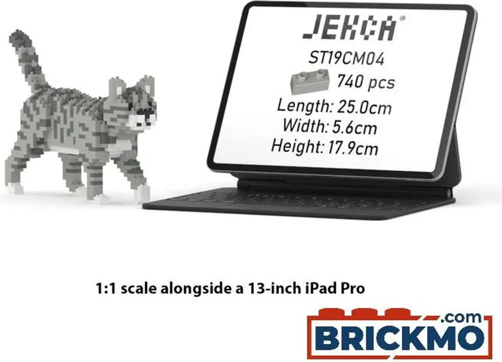Sculpture Chat gris tigré JEKCA - Construction solide et stable Mini 01S