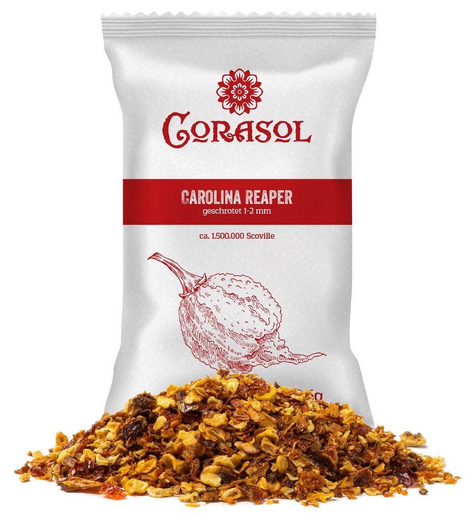 Corasol Carolina Reaper Chili (Gringo Killer), geschrotet Produktbild 