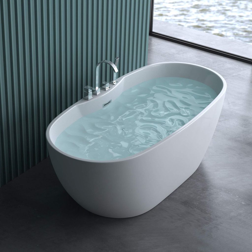 doporro Baignoire îlot ovale 170cm blanc Vicenza605 pour Image du produit 
