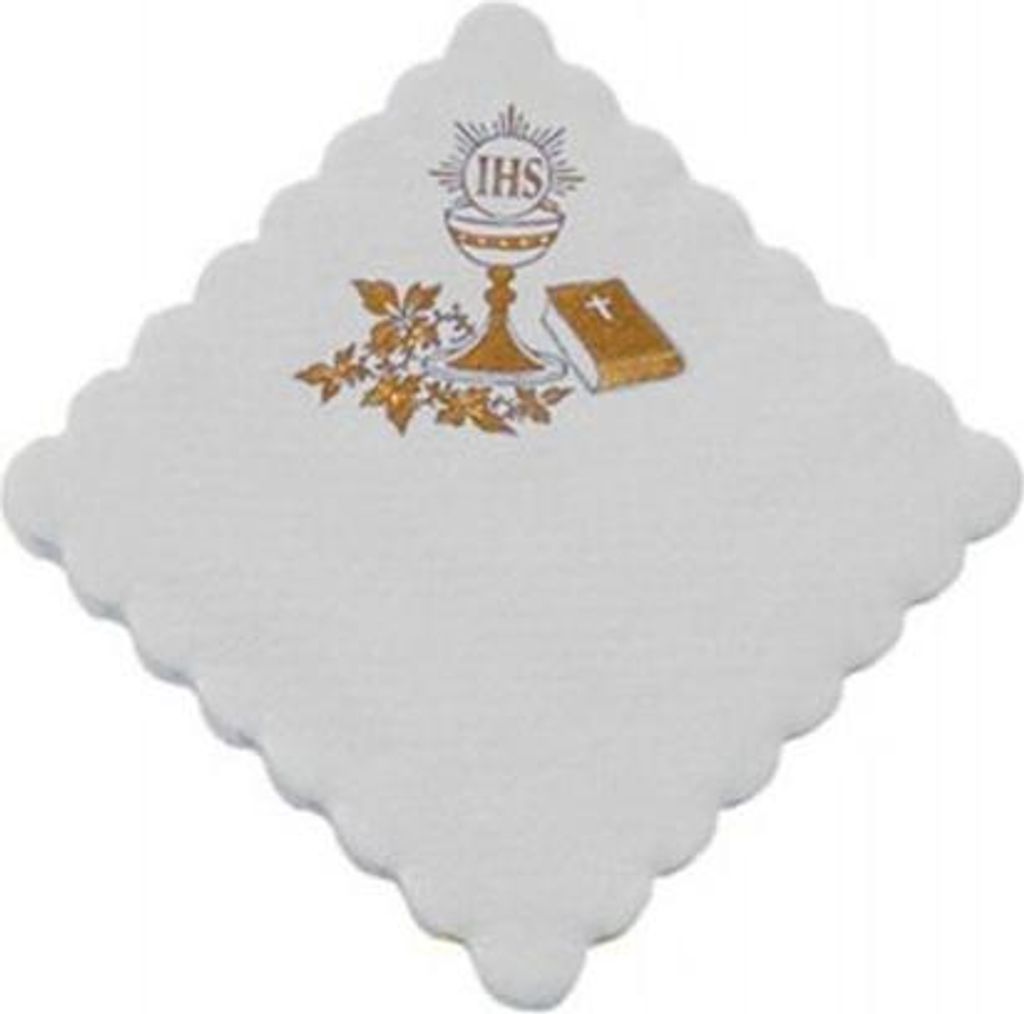 Kommunion-Catering-Servietten, 100 Stück, weiß, 1 Packung.