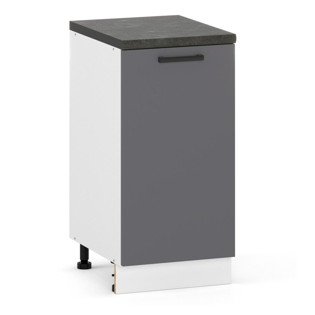 ULWEHOME | Unterschrank 40 cm Anthrazit, Küchenunterschrank Produktbild 