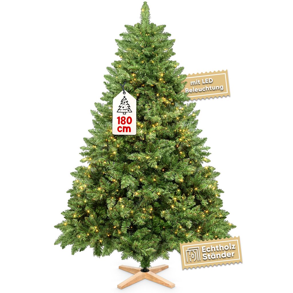 Sztuczna choinka Premium 180 cm - z drewnianym stojakiem, Zdjęcie produktu