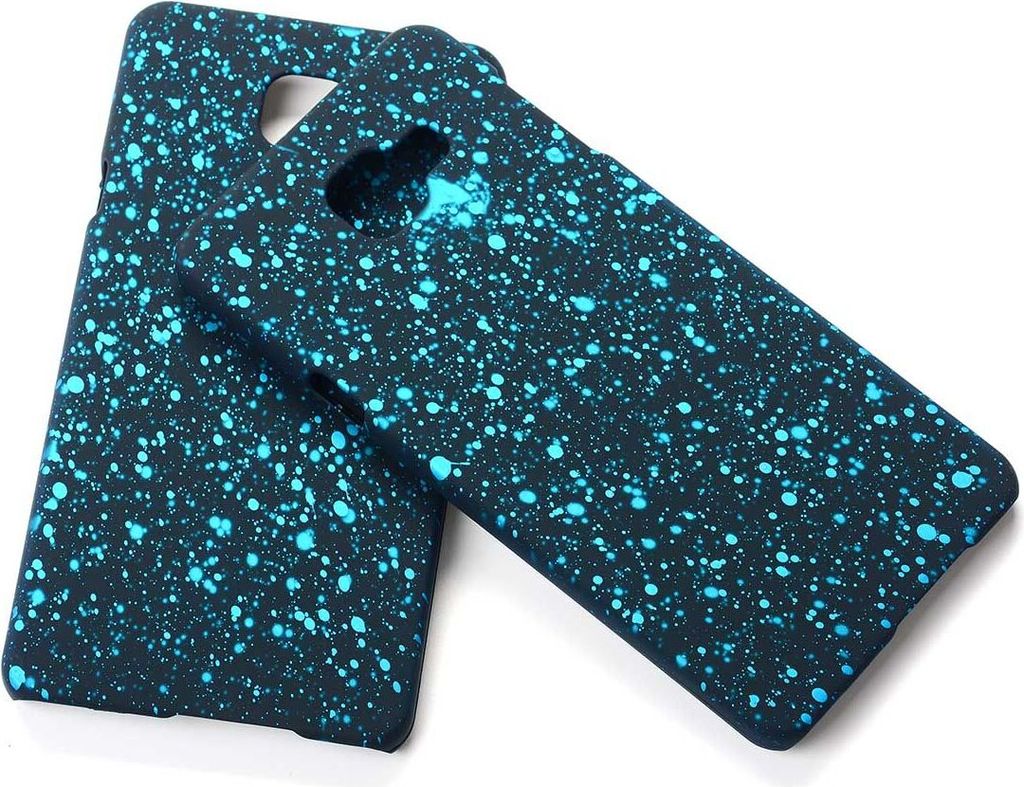 Handy Hülle Schutz Case Bumper Schale für Samsung Galaxy A7 2016 3D Sterne Türkis