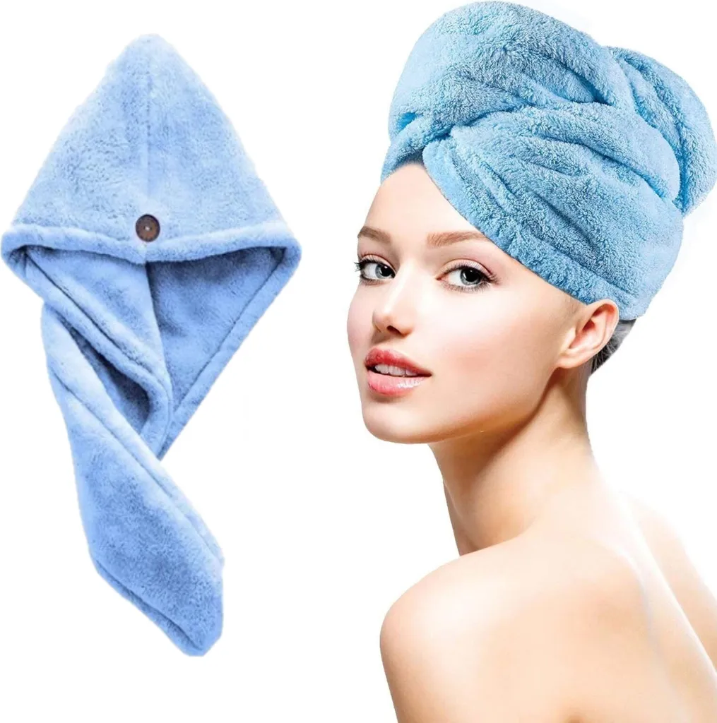 Turbante In Microfibra Per Capelli - 3 Pezzi, Asciugamano Per Capelli Bagnati, Anticrespo, Morbido