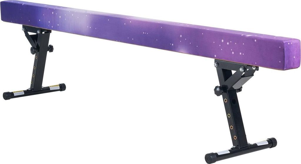 Verstellbarer Schwebebalken für Kinder, 8-Fuß-Turnbalken, hohe und niedrige Bodenbalken mit 5 verstellbaren Höhen für alle Turnstufen, professi...