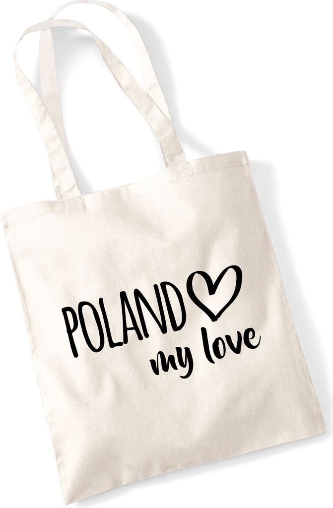 Huuraa Jutebeutel Poland my love 10 Liter Natural Baumwolle Tasche Geschenkidee