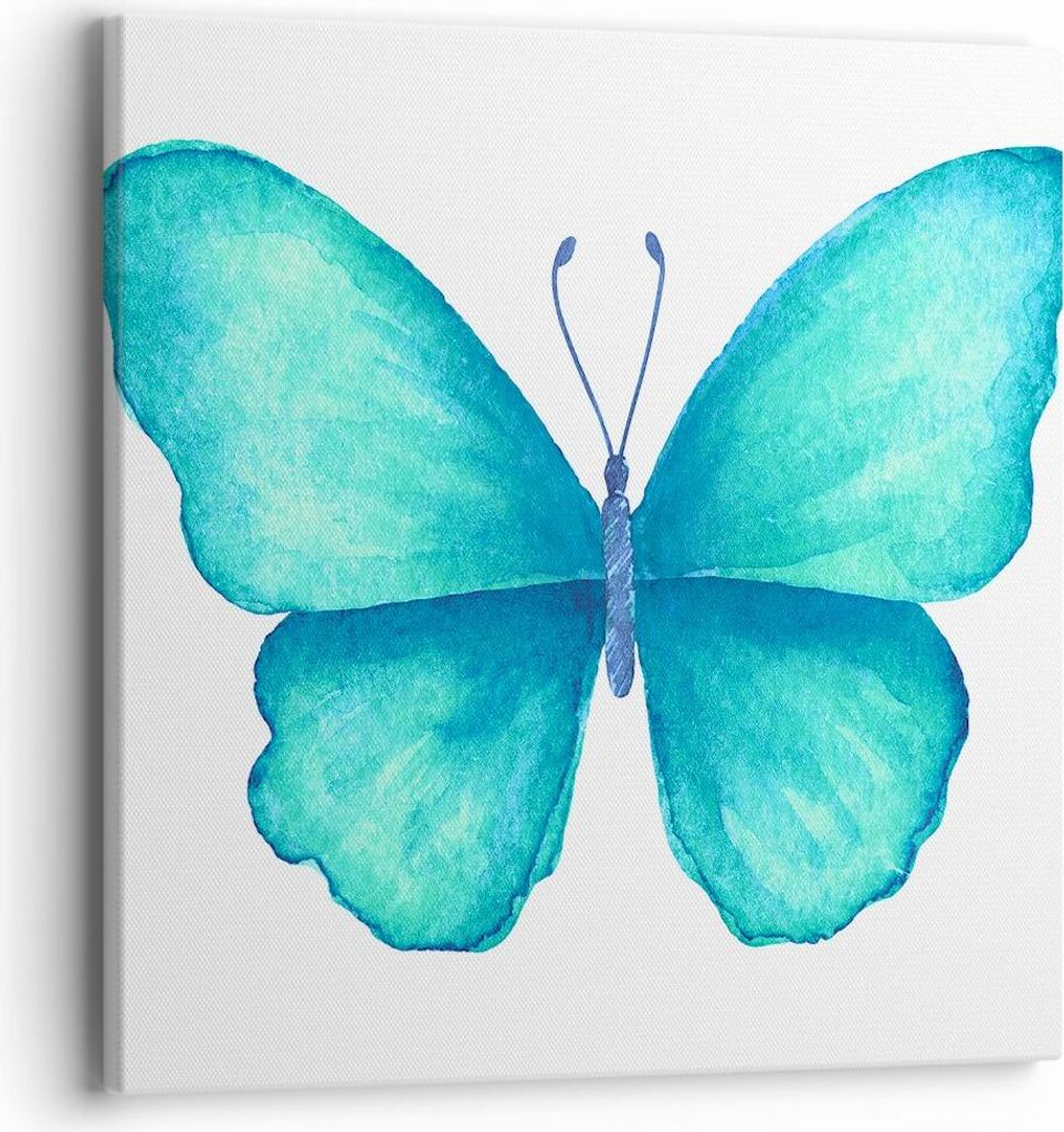Bild auf Leinwand - Leinwandbild - Schmetterlinge Fliegen Kindheit Sommer - 40x40cm - Wand Bild - Wanddeko - Leinwanddruck - Bilder - Kunstdruck - ...