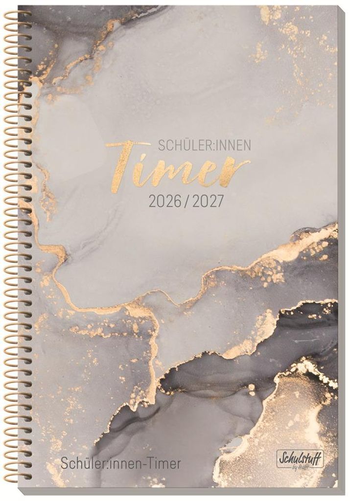 Häfft Timer per studenti Schulstuff 26/27 Grigio marmo DIN Immagine del prodotto 