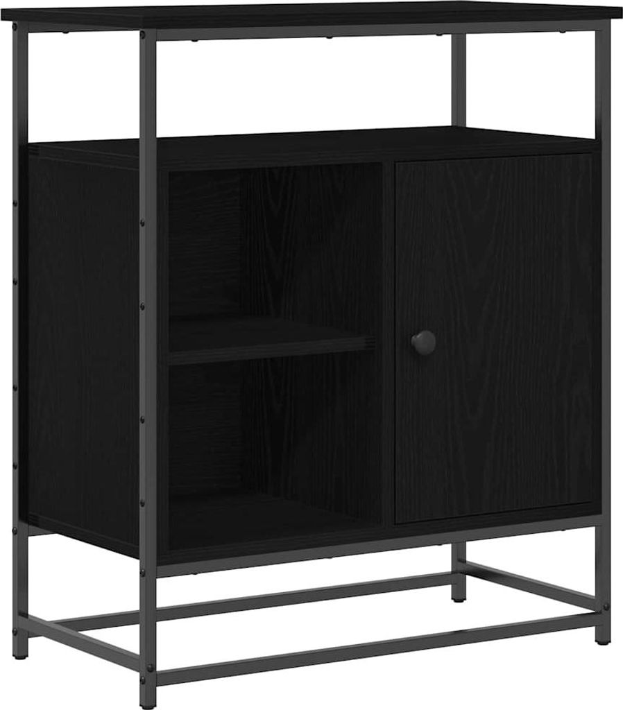 Sideboard Schwarz Eichen-Optik 69 x 35 x 80 cm Holzwerkstoff