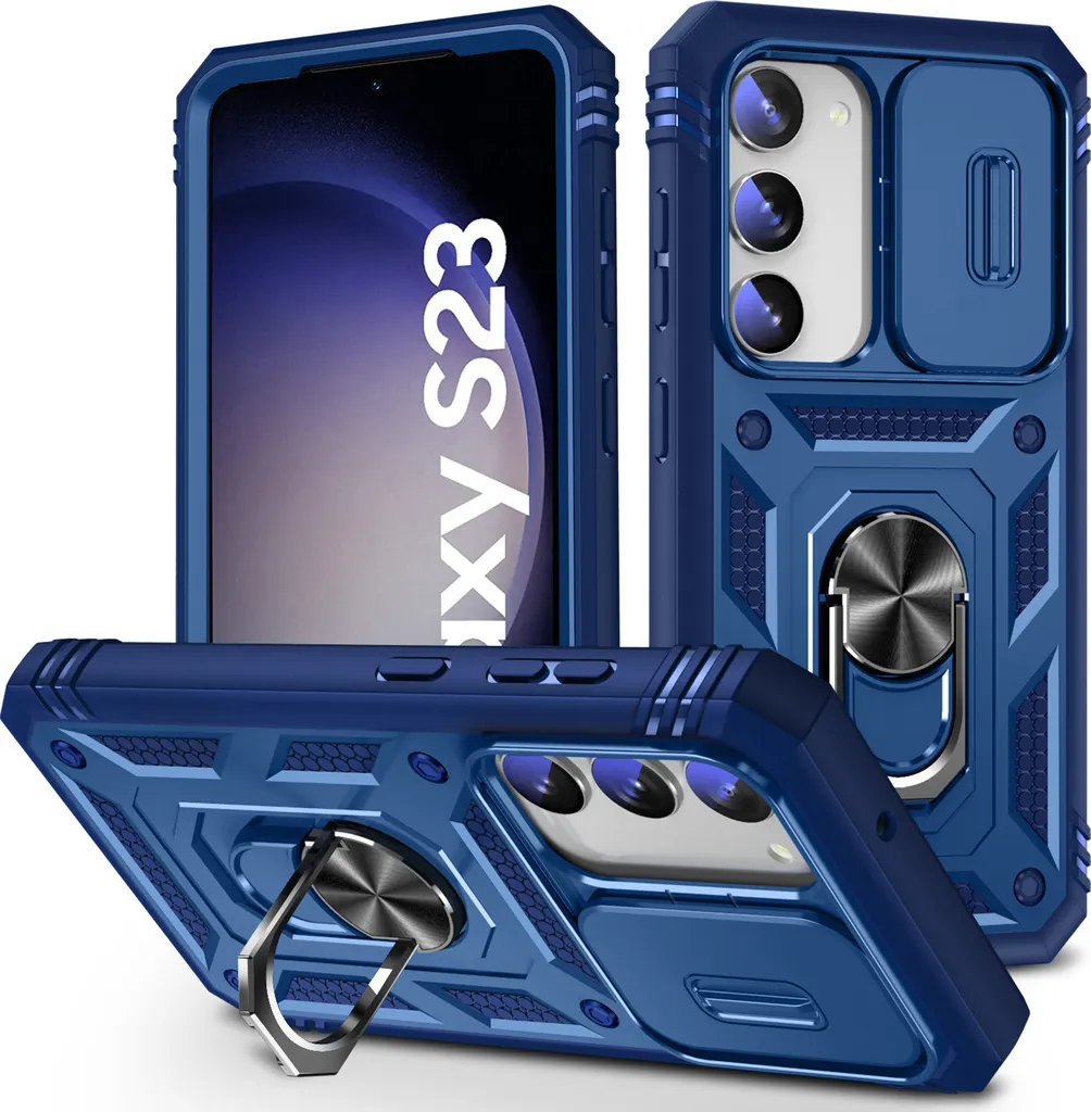 Custodia Samsung S23 Blu: Protezione Fotocamera e Porta Carte Robusta - 8