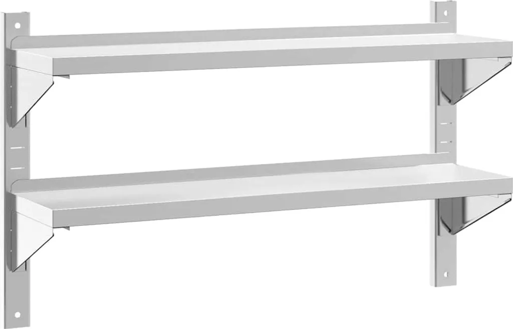Étagère murale inox 100cm : fini le désordre avec ce double rangement