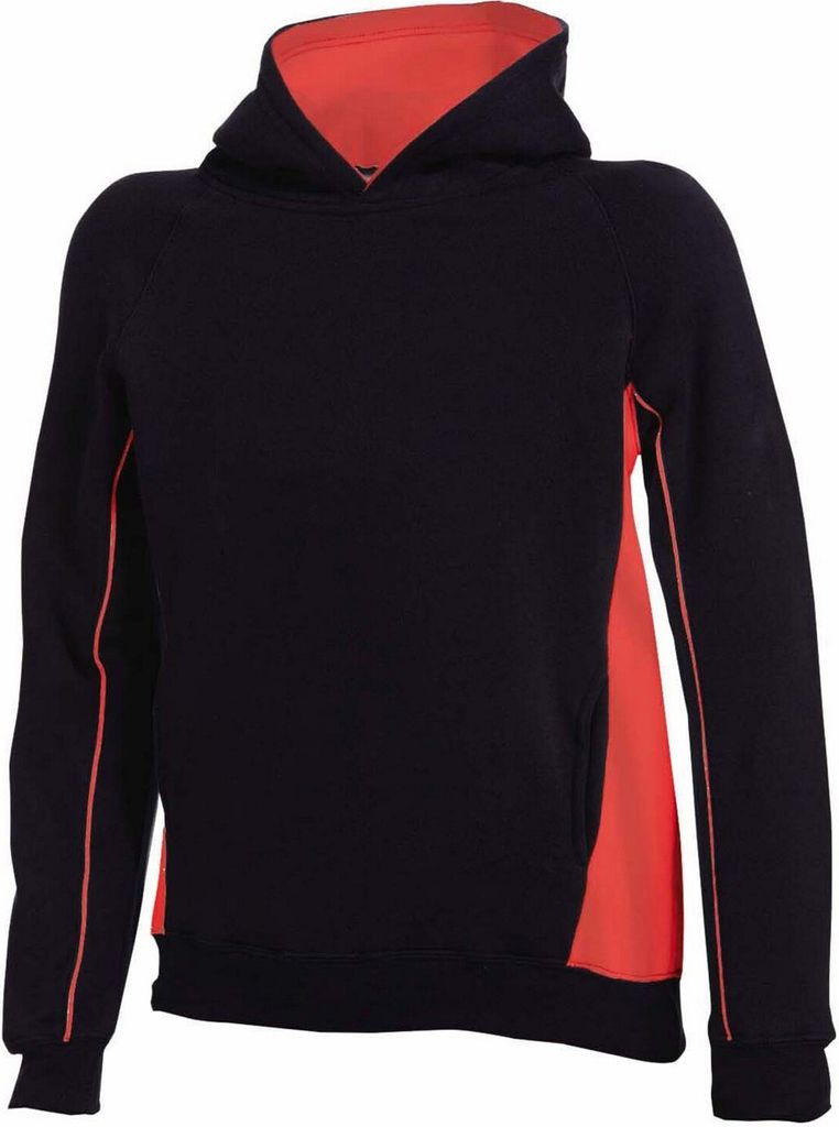 Finden & Hales - Kapuzenpullover für Kinder PC6215 (158-164) (Schwarz/Rot)