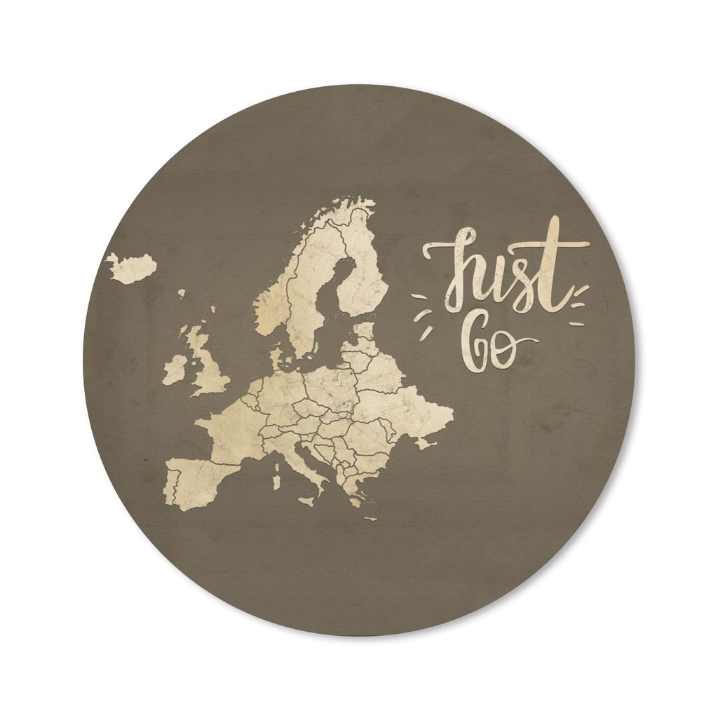 MuchoWow Mauspad Mousepad Karten - Europa - Vintage - Zitate 30x30 cm - Mousepads - Maus Mat - Pad - Mausunterlage - Tischunterlage - Schreibtisc...