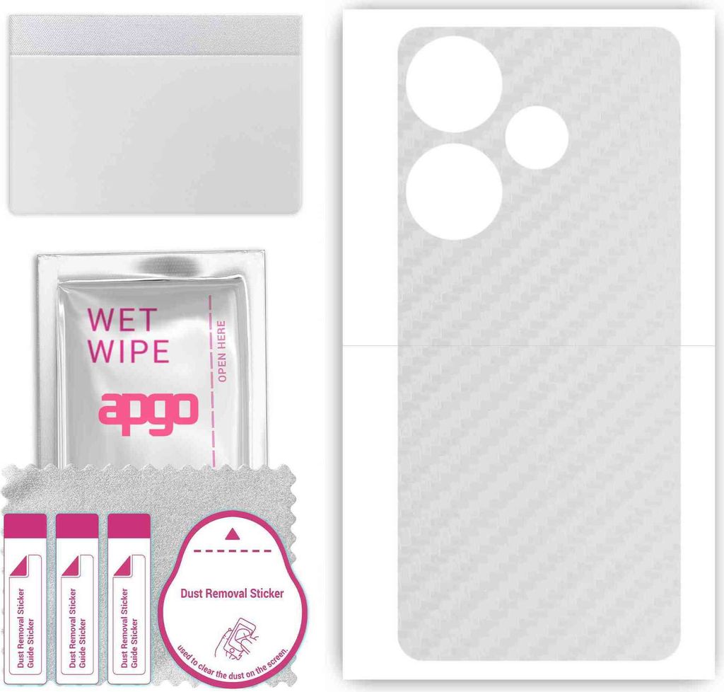 apgo Rückseite Schutzfolie, Skin, kompatibel mit Xiaomi Redmi Turbo 3, Hinten Displayschutzfolie aus Vinylfolie, kratzfest, einfache Montage - Tra...