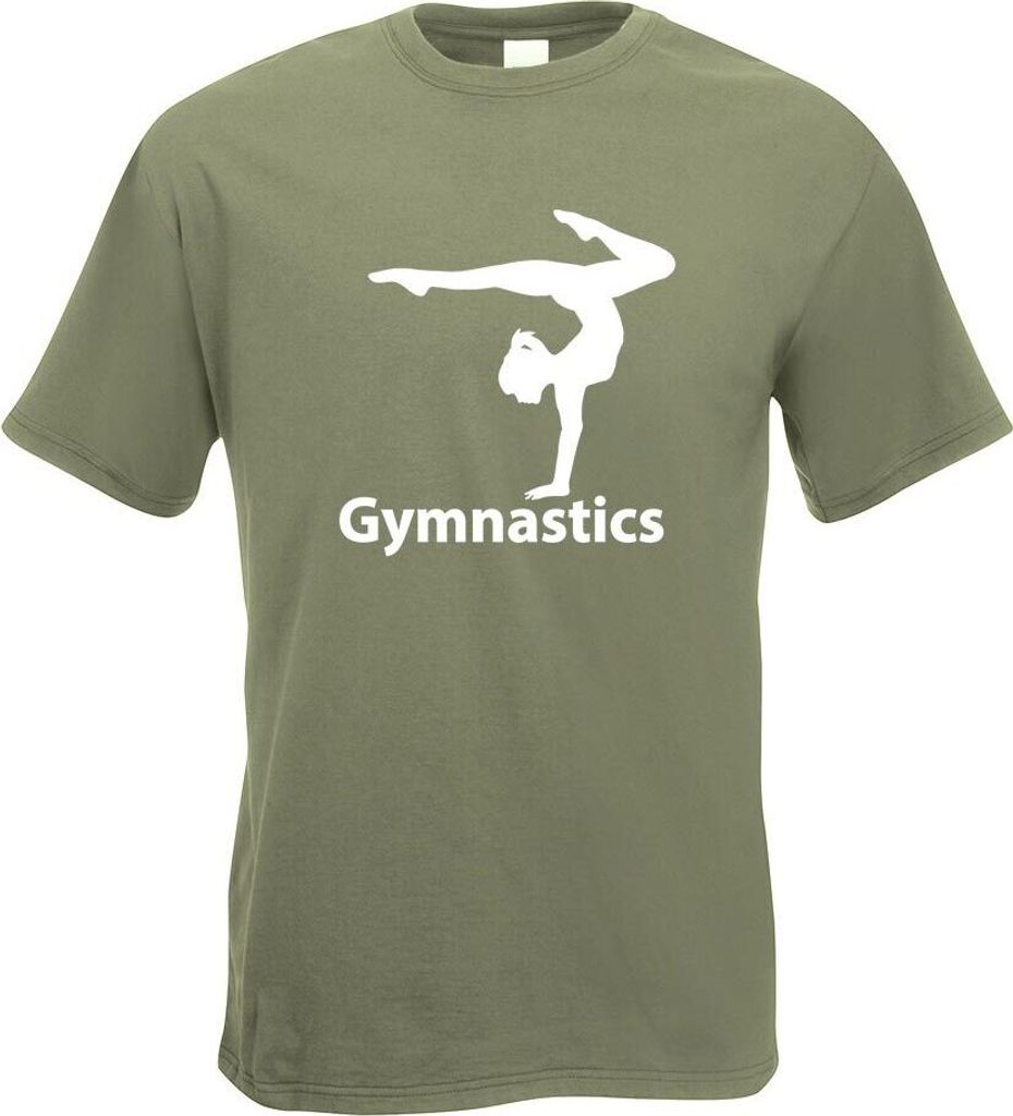 Kiwistar - T-Shirt - Olive - Gymnastics Motiv Bedruckt Funshirt Design Print - mit Motiv Bedruckt - Funshirt Design - Sport - Freizeit - Herren - M