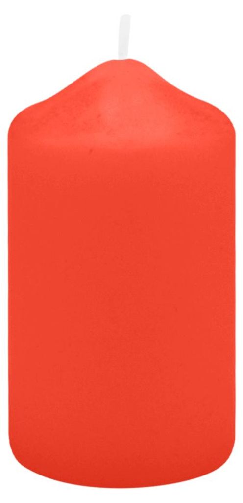 Spitzkopf Stumpen Kerzen Paprika Rot 9 x Ø 5 cm, 12 Stück