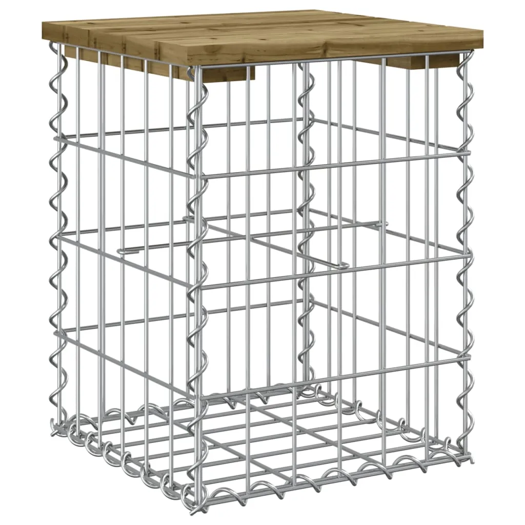 Panchina da Giardino in Gabbione 33x31x42 cm | Pino Impregnato vidaXL - 3