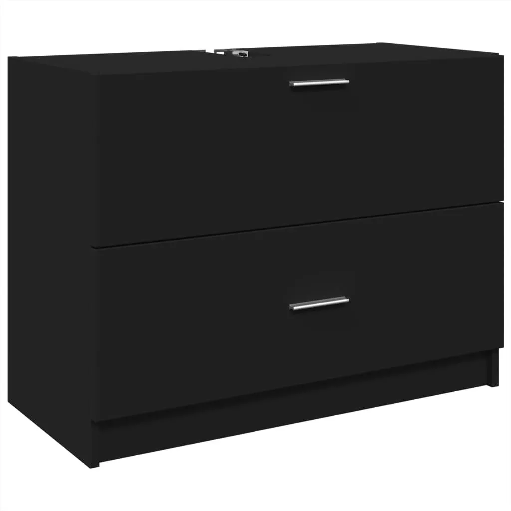 vidaXL Mobiletto nero 78x37x59 cm Materiale a base di legno