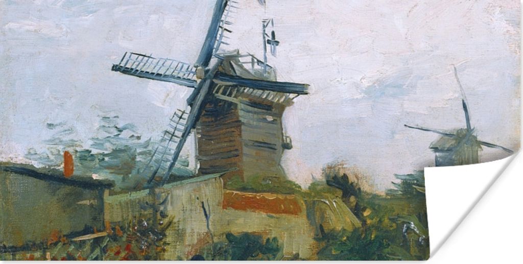 MuchoWow Poster Windmühlen auf dem Montmartre - Vincent van Gogh 150x75 cm - ohne Rahmen