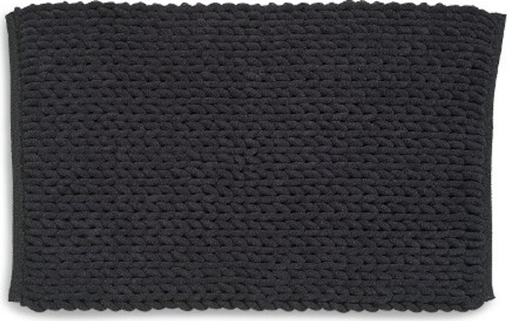 Badteppich, Badematte, 120 x 70 cm, Schwarz, Recyceltes Polyester, Baumwolle - Kela | Masha