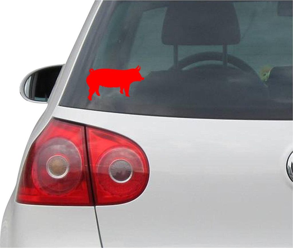 Aufkleber / Autoaufkleber - JDM - Die cut - HOG SILHOUETTE - Schwein - Folie Auto Decal Sticker - rot - 139mm x88mm