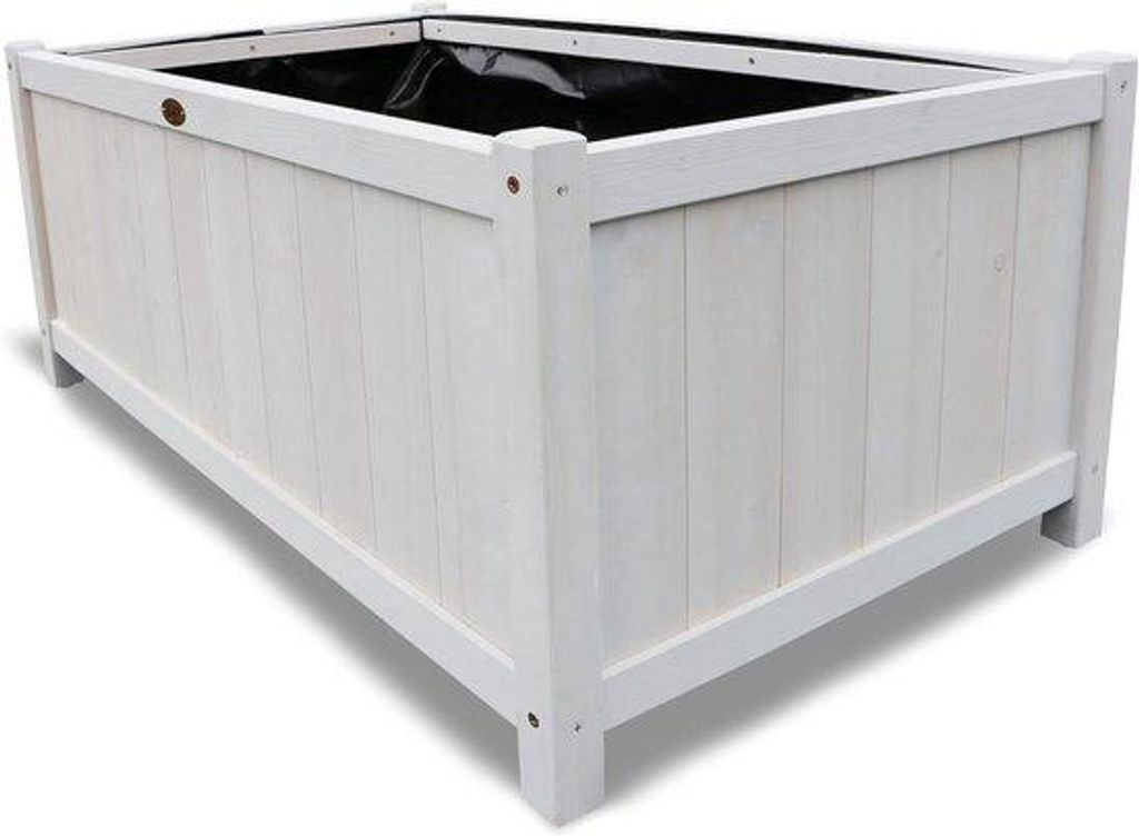 Graue Pflanzschale mit Folie 79x46x35 cm