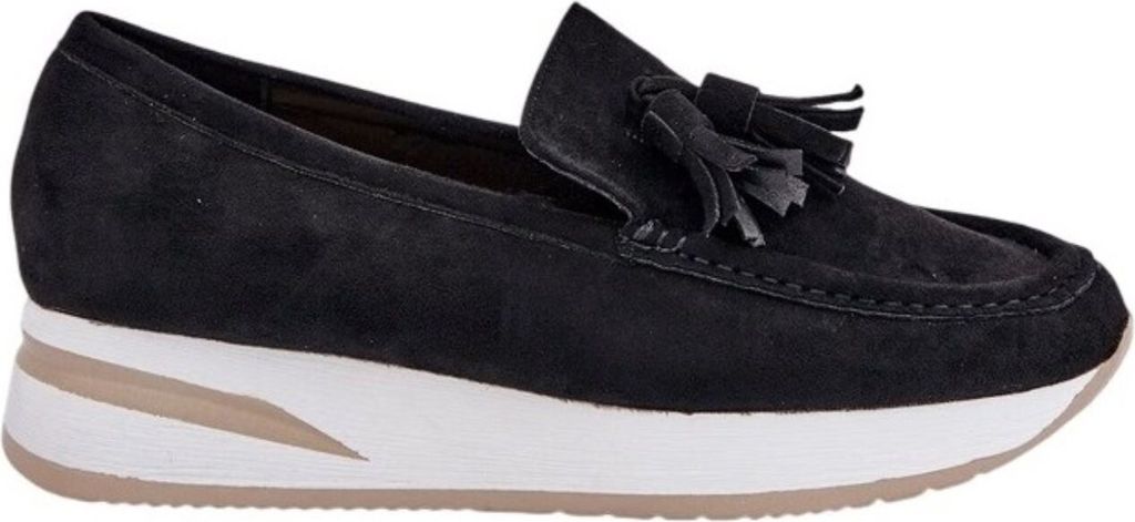 Damen Kunstleder Mokassins Komfortable Slip On Halbschuhe Sebina Schwarz Gr.37