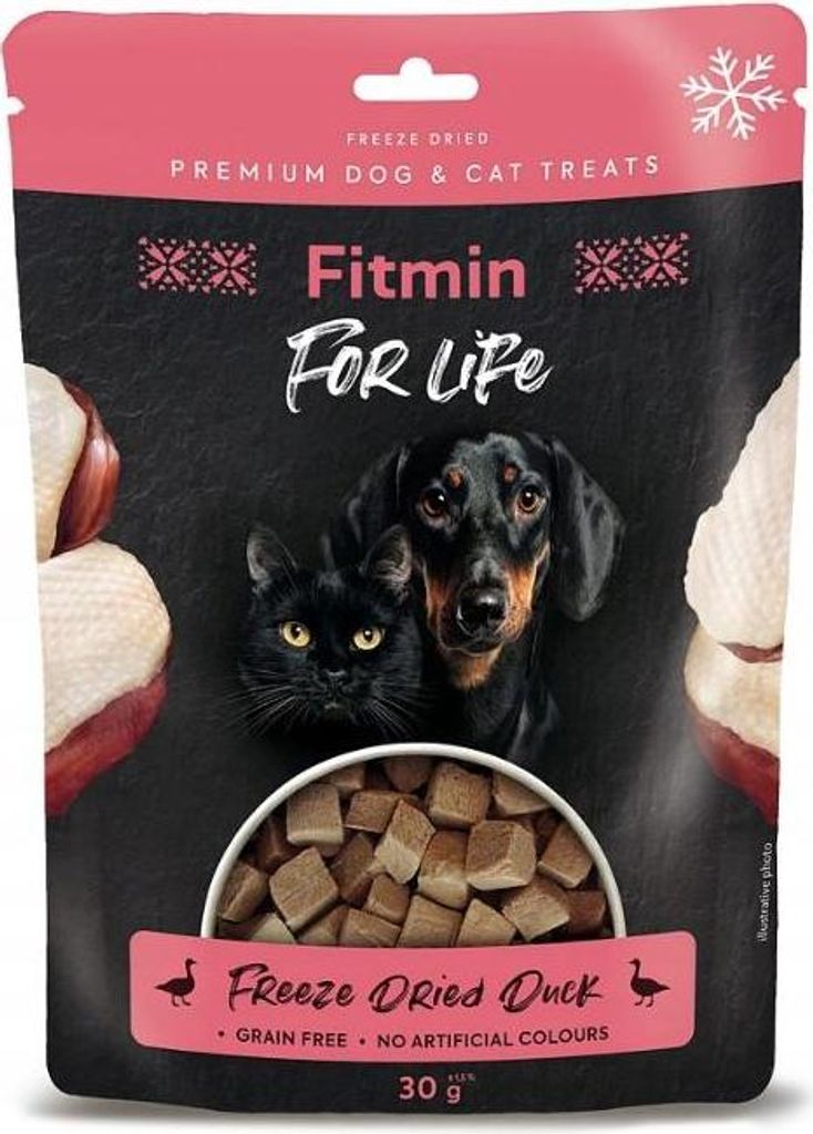 Fitmin For Life gefriergetrocknete Ente 30g - ein Leckerbissen für Hunde und Katzen