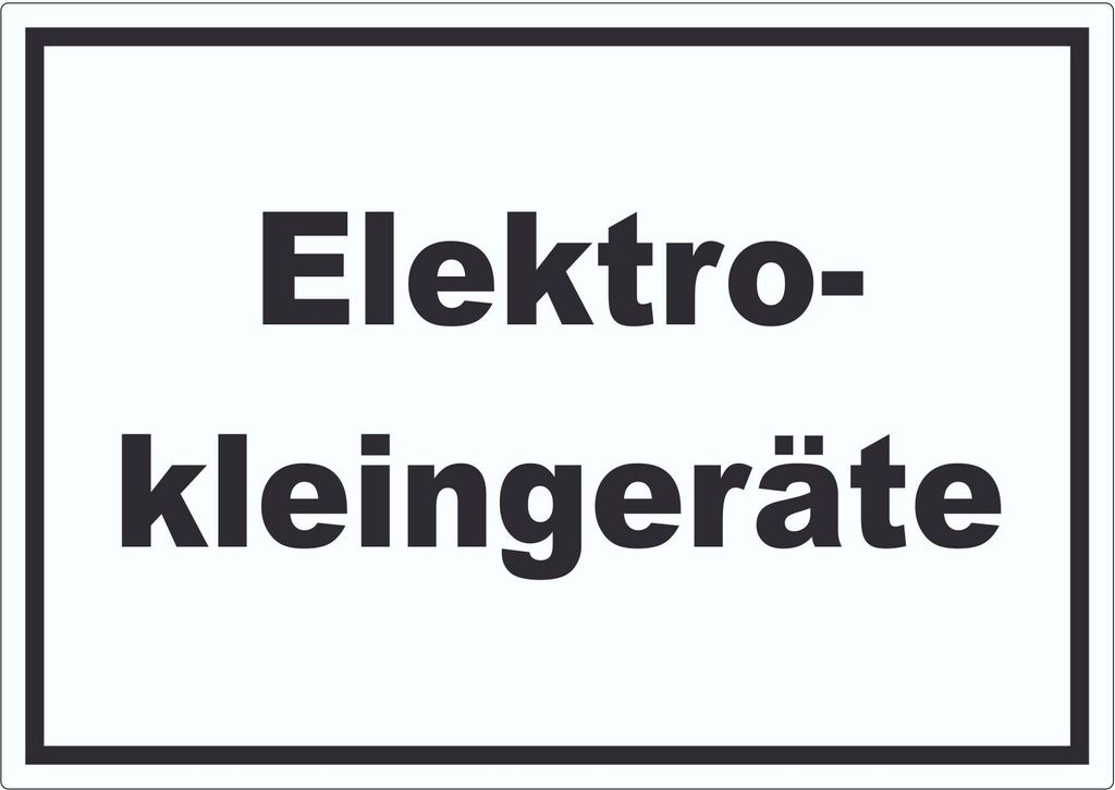 Elektrokleingeräte Mülltrennung Aufkleber mit Text A6 (105x148mm)