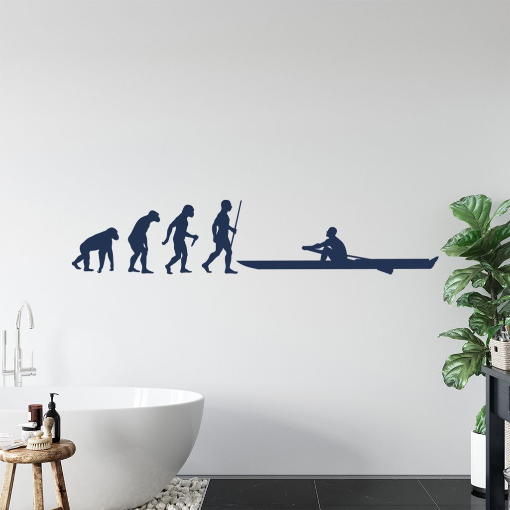 Rudern Ruderboot Evolution Wandtattoo Wandaufkleber Wall Sticker - Dekoration, Küche, Wohnzimmer, Schlafzimmer, Badezimmer