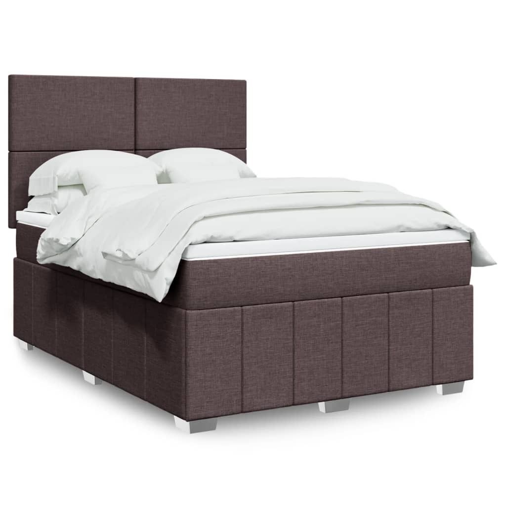 Maison Exclusive - Boxspringbett mit Matratze Dunkelbraun 140x190 cm Stoff