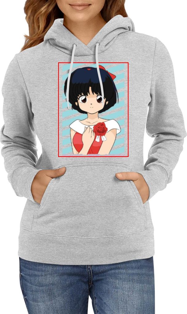 Damen Kapuzenpullover Anime Manga Ranma Akane Tendo, Lady M / Grau