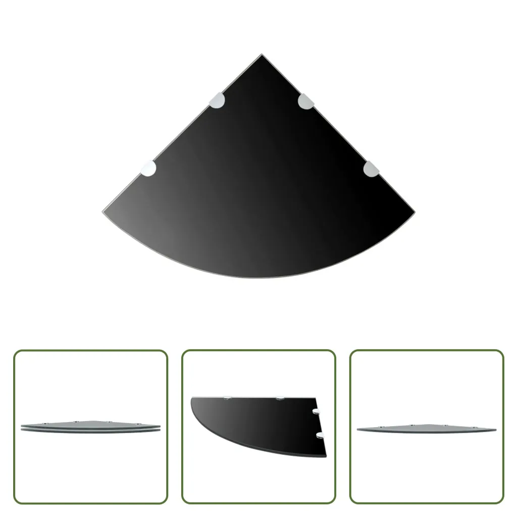 Étagères d'angle pour optimiser l'espace verre noir et supports chrome - 7