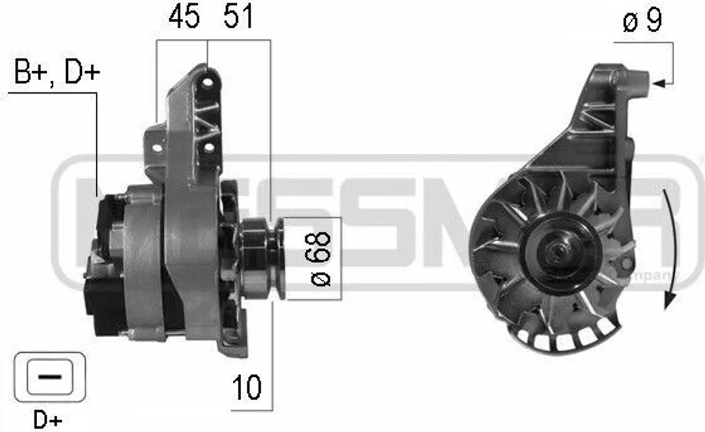Alternateur pour réparer circuit charge Twingo I C06 S06 ERA 210232A